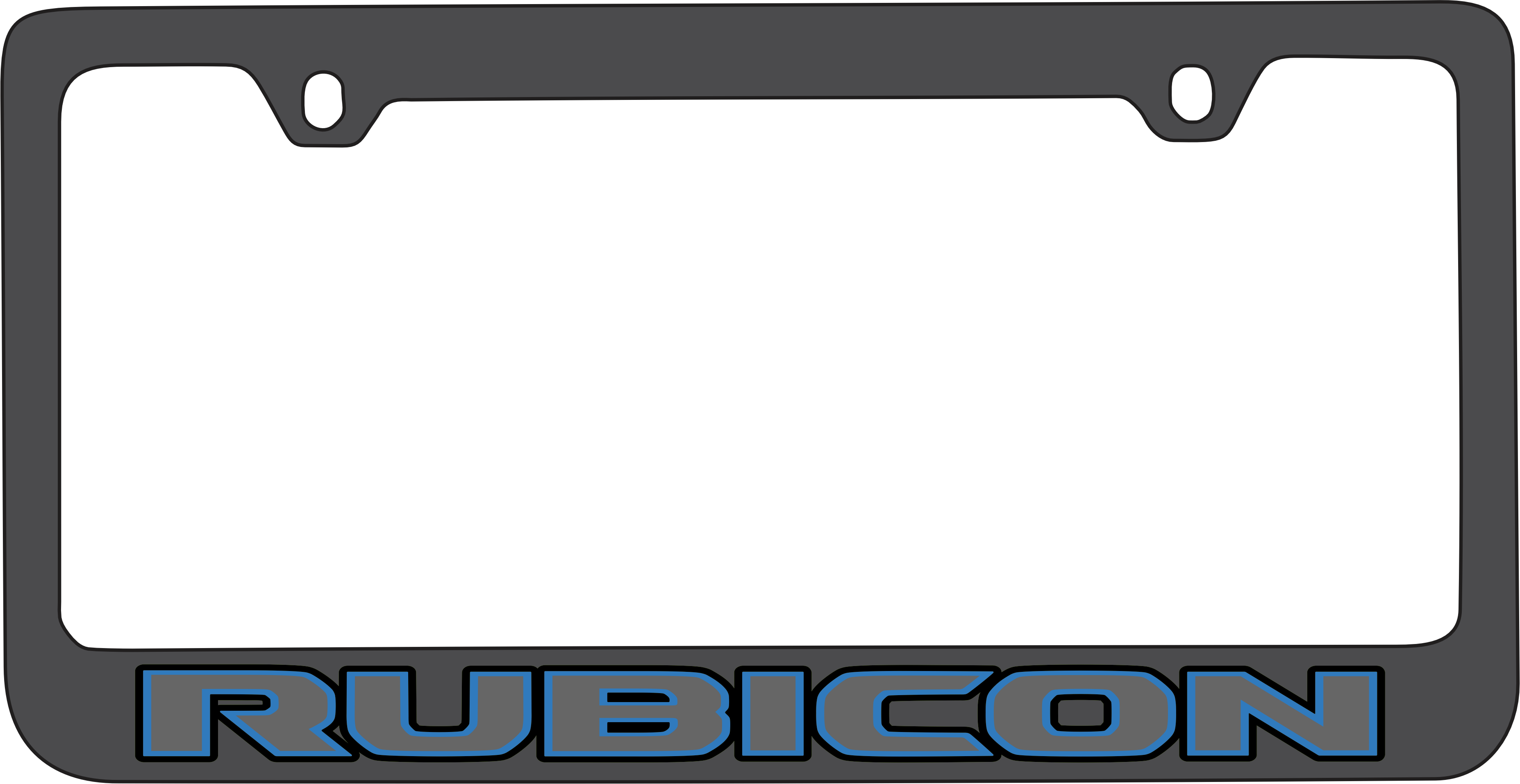 Jeep Rubicon Black License Plate Frame
