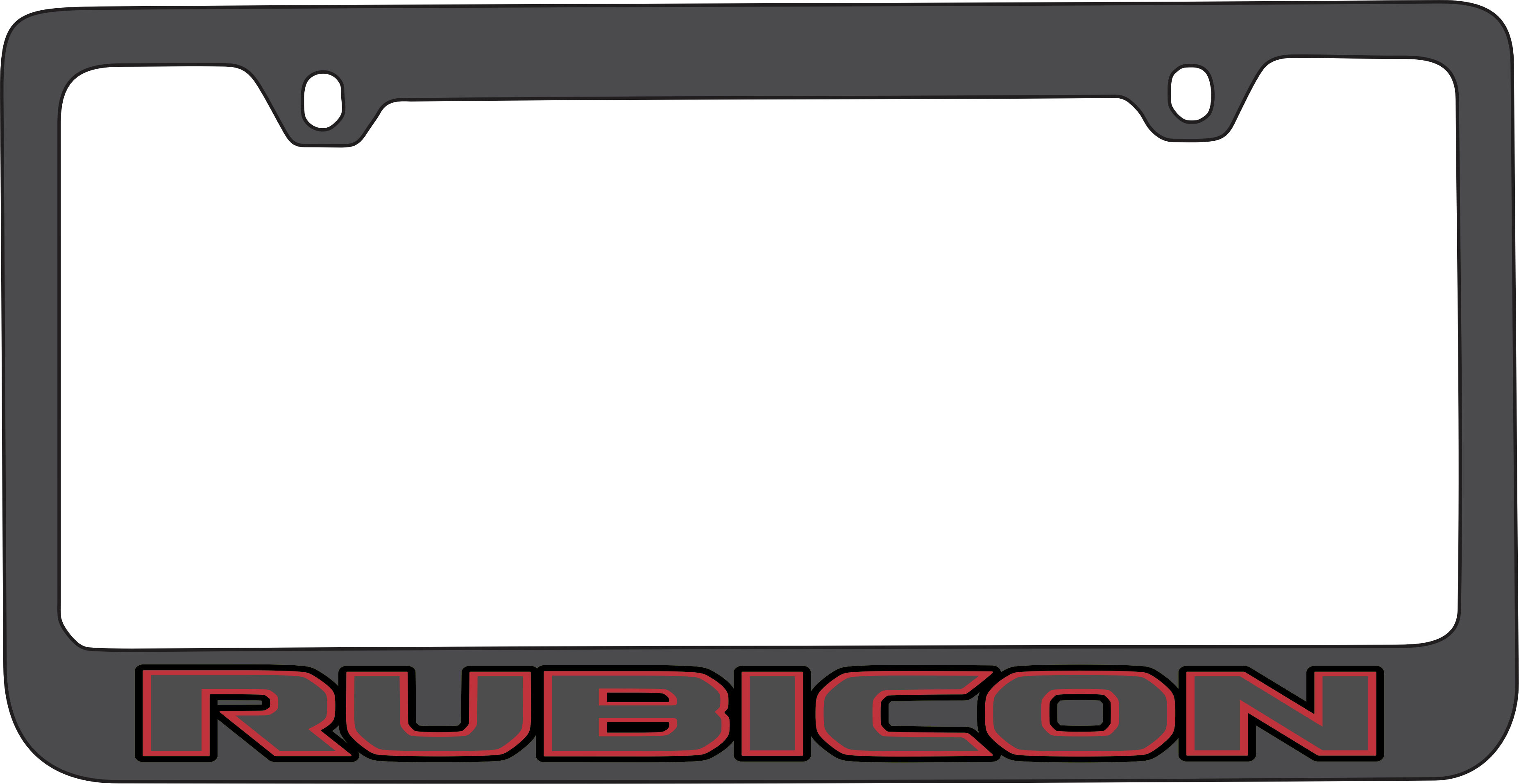 Jeep Rubicon Black License Plate Frame