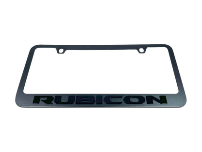 Jeep Rubicon Blacked Out Black License Plate Frame