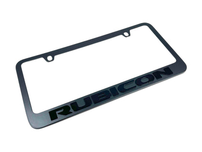 Jeep Rubicon Blacked Out Black License Plate Frame