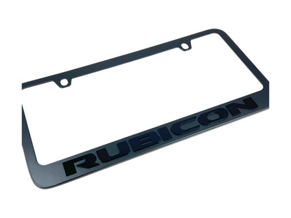 Jeep Rubicon Blacked Out Black License Plate Frame