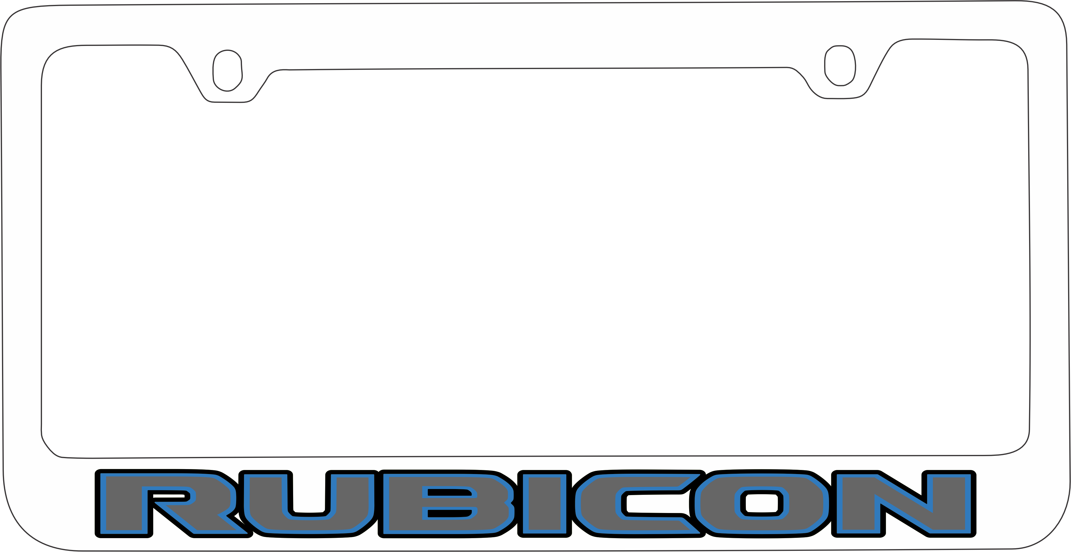 Jeep Rubicon White License Plate Frame