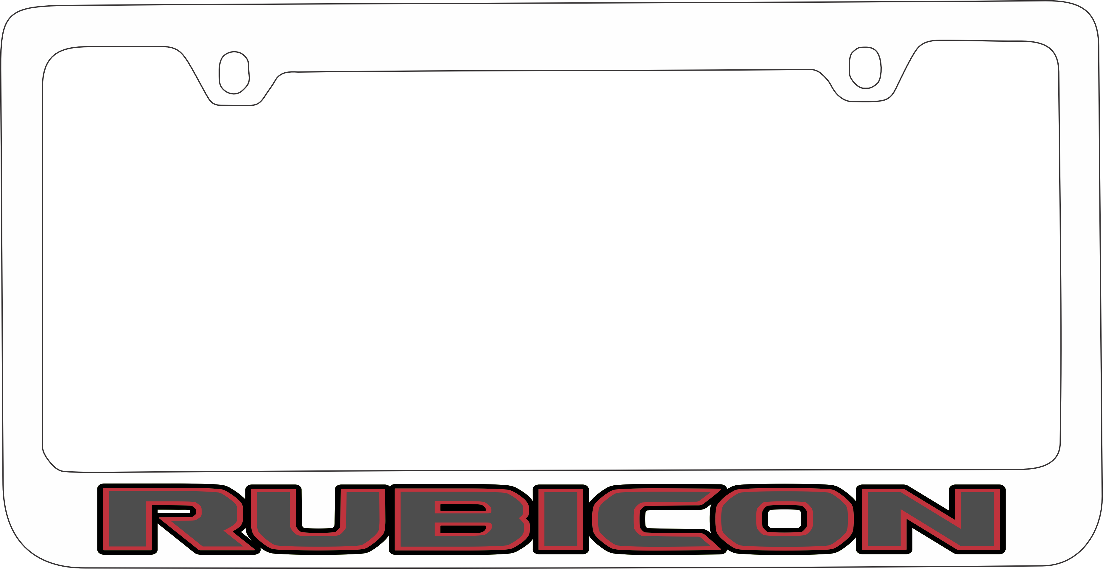 Jeep Rubicon White License Plate Frame