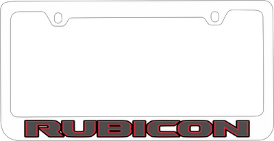 Jeep Rubicon White License Plate Frame
