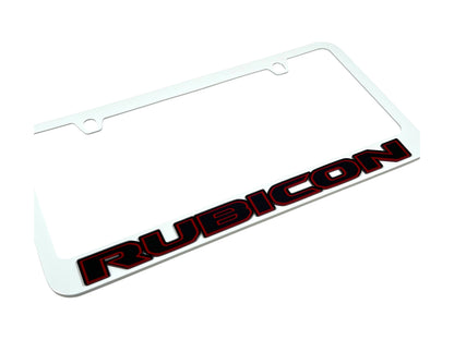 Jeep Rubicon White License Plate Frame