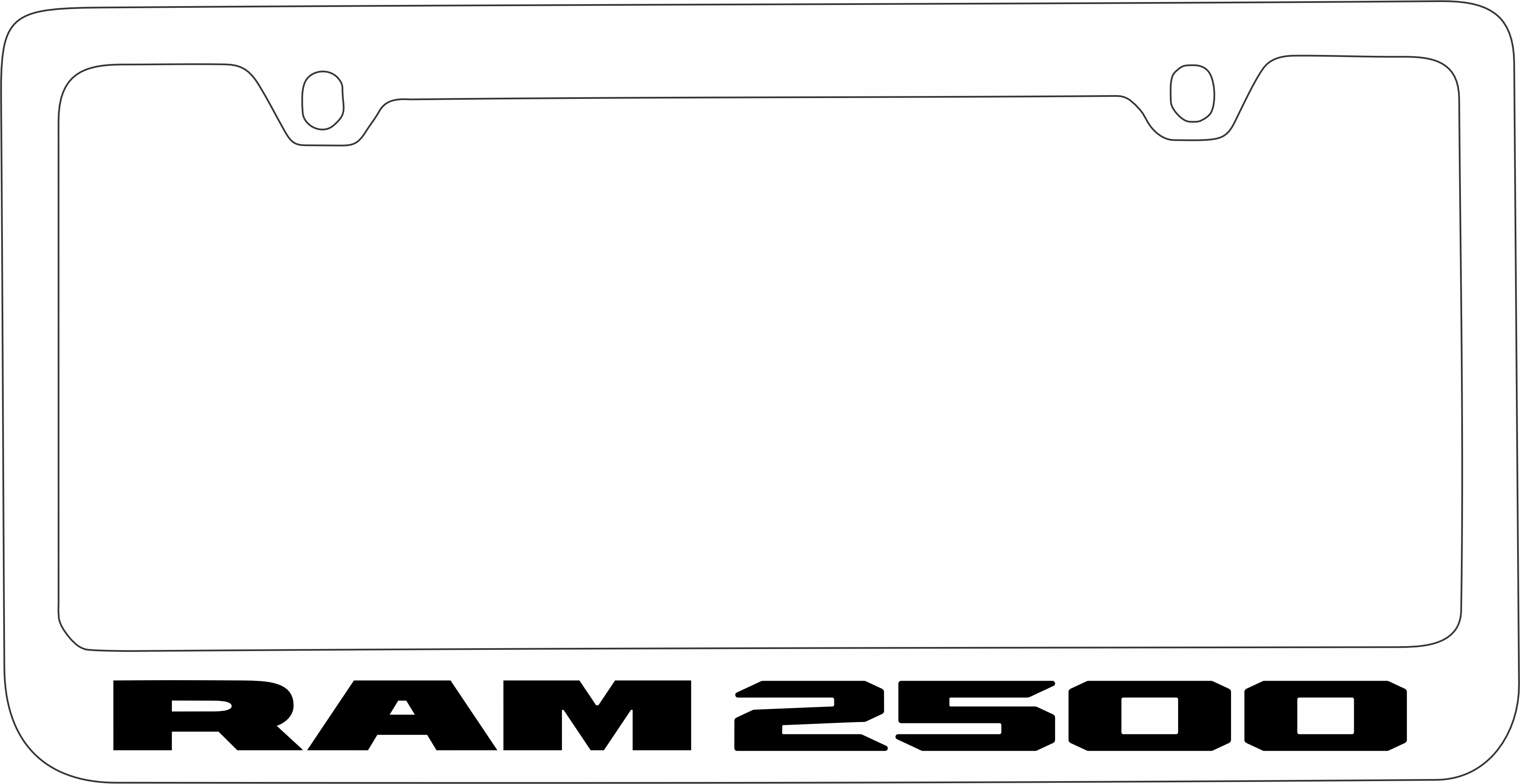 Ram 2500 White License Plate Frame