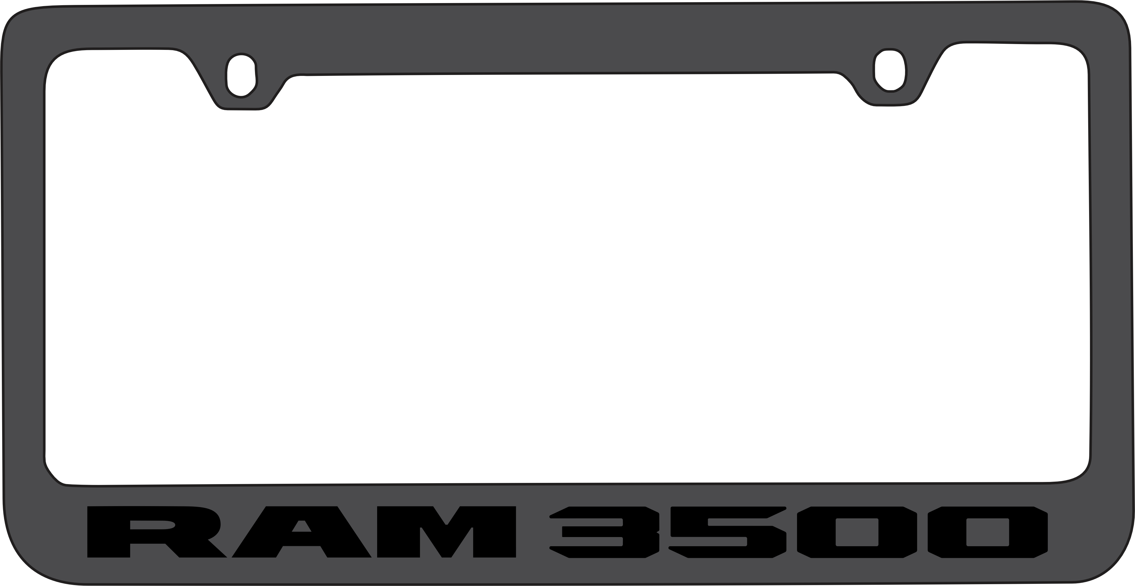 Ram 3500 Black License Plate Frame