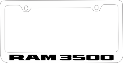 Ram 3500 White License Plate Frame