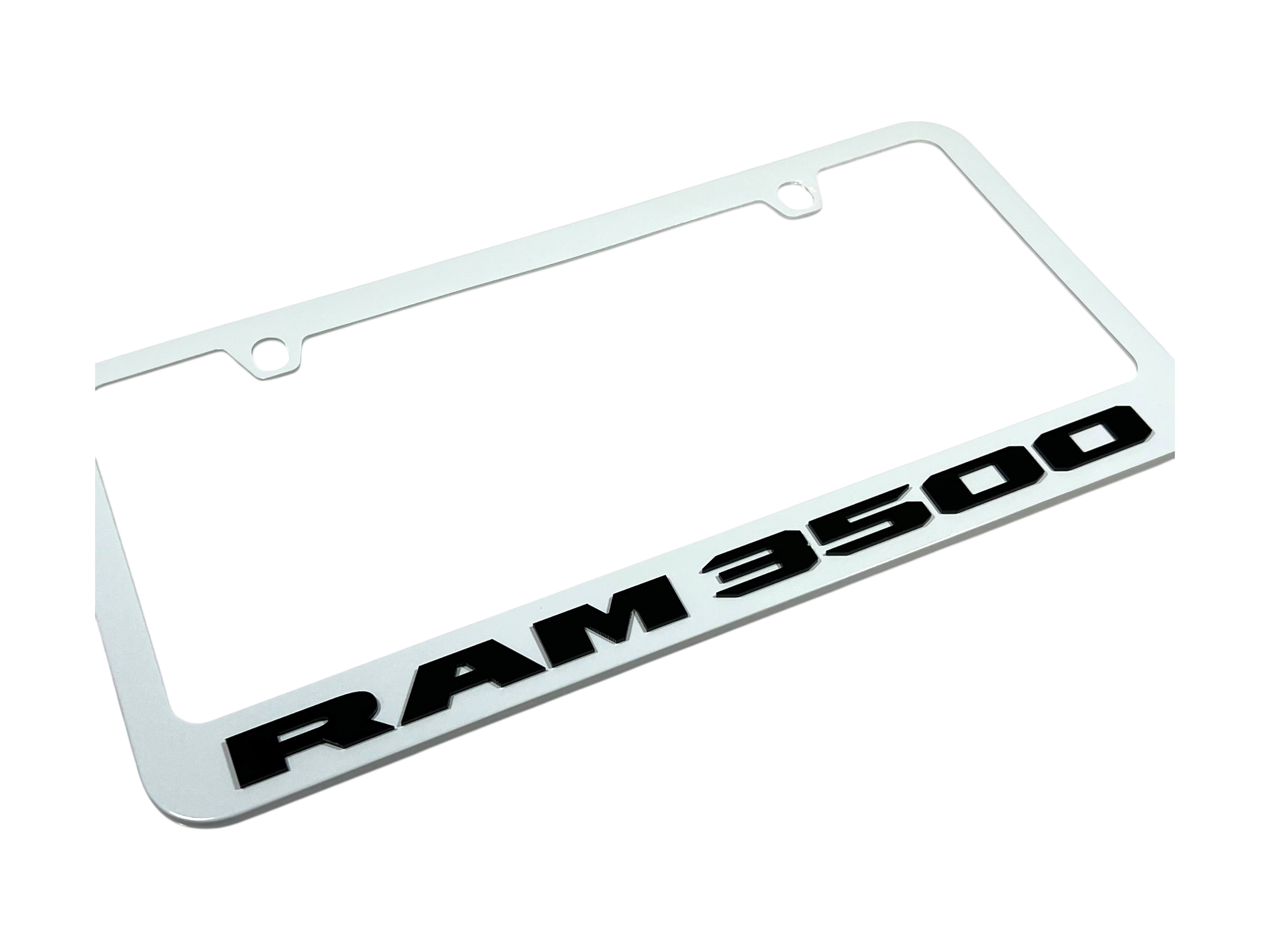 Ram 3500 White License Plate Frame