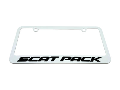 Dodge Scat Pack White License Plate Frame