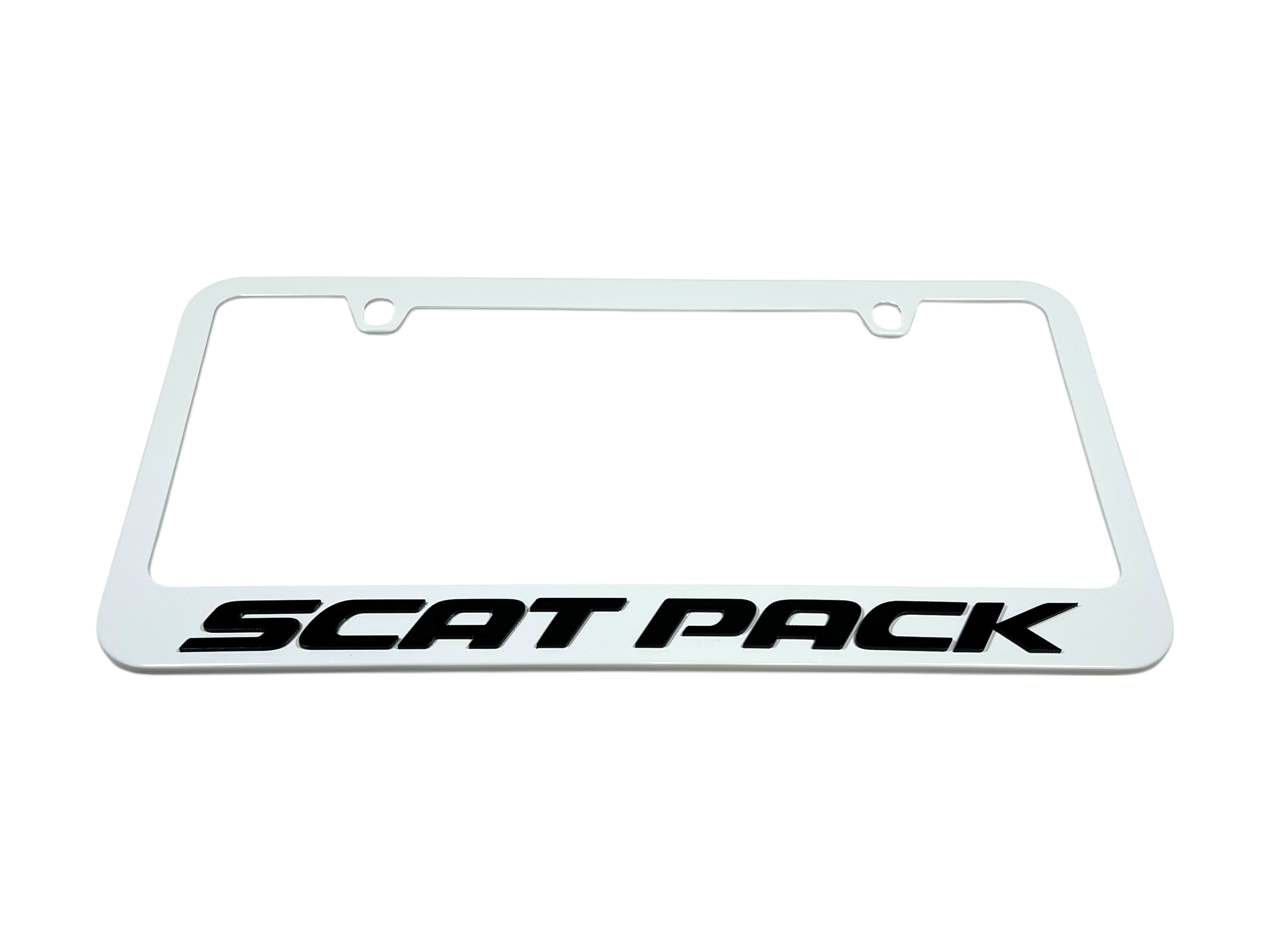 Dodge Scat Pack White License Plate Frame