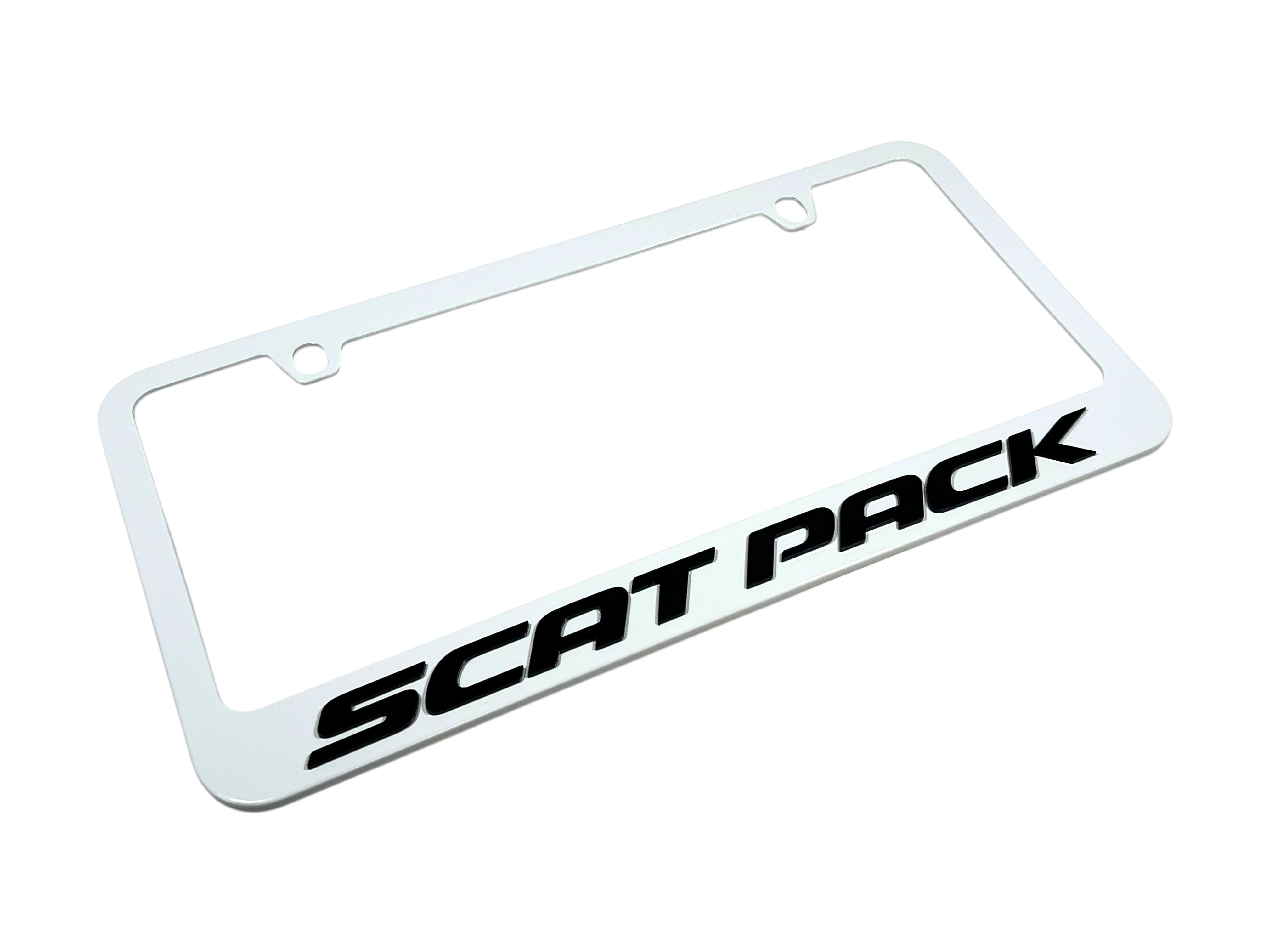 Dodge Scat Pack White License Plate Frame