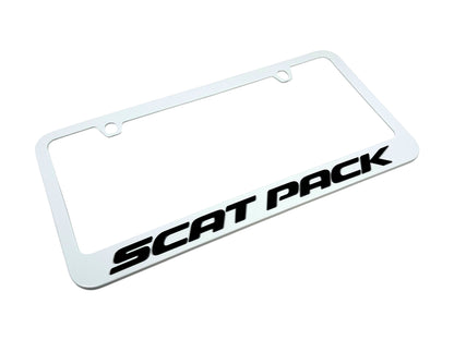Dodge Scat Pack White License Plate Frame