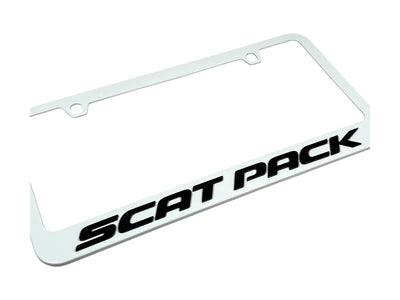 Dodge Scat Pack White License Plate Frame
