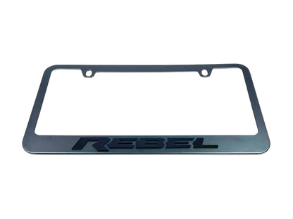 Ram Rebel Blacked Out Black License Plate Frame