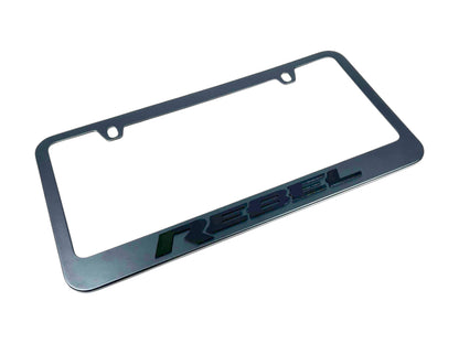 Ram Rebel Blacked Out Black License Plate Frame