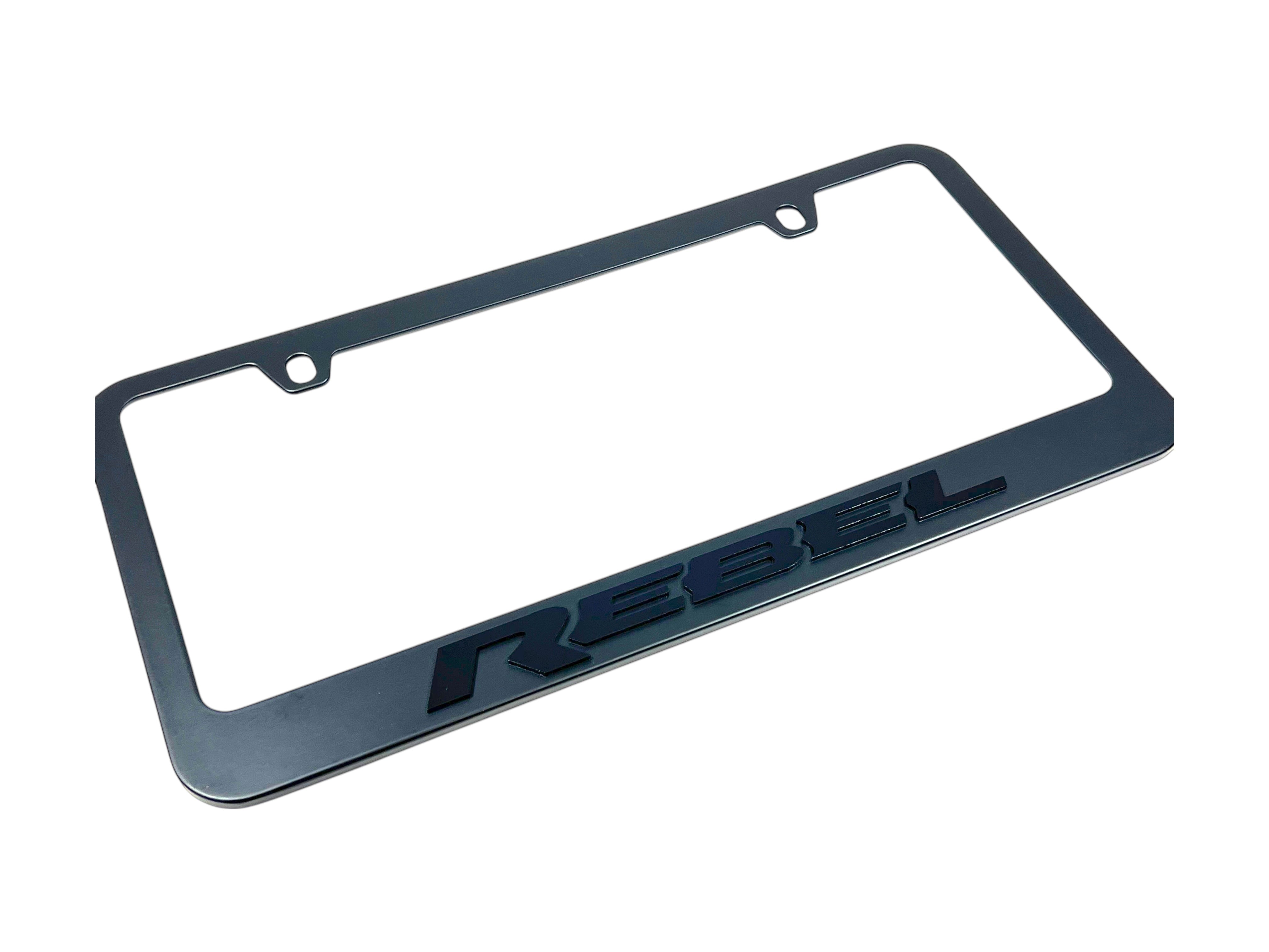 Ram Rebel Blacked Out Black License Plate Frame