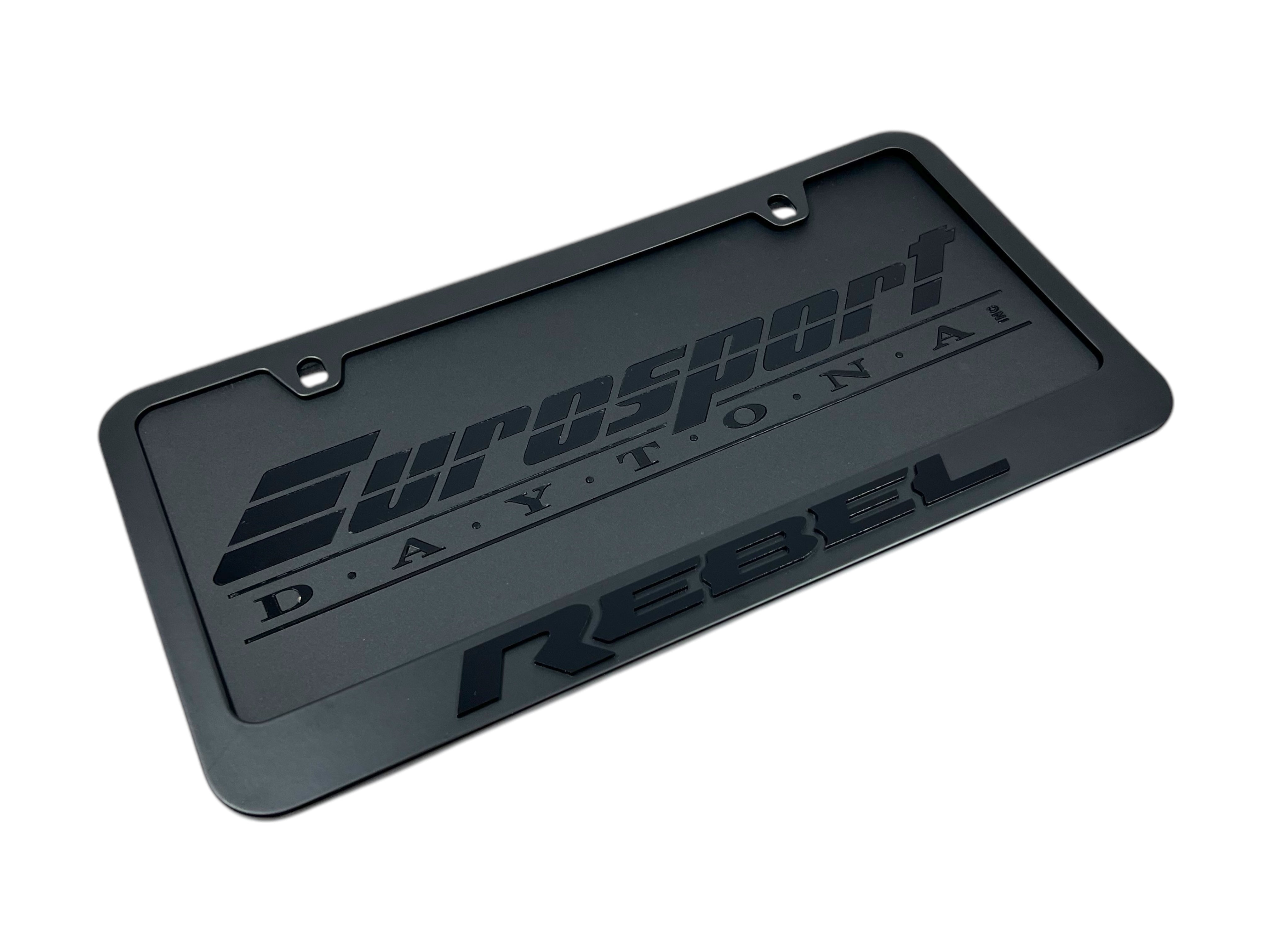 Ram Rebel Blacked Out Black License Plate Frame