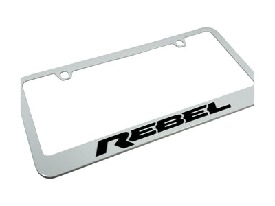 Ram Rebel White License Plate Frame
