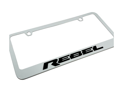 Ram Rebel White License Plate Frame