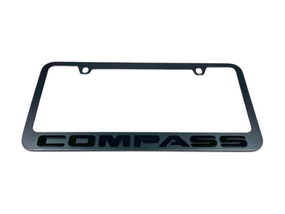 Jeep Compass Blacked Out Black License Plate Frame