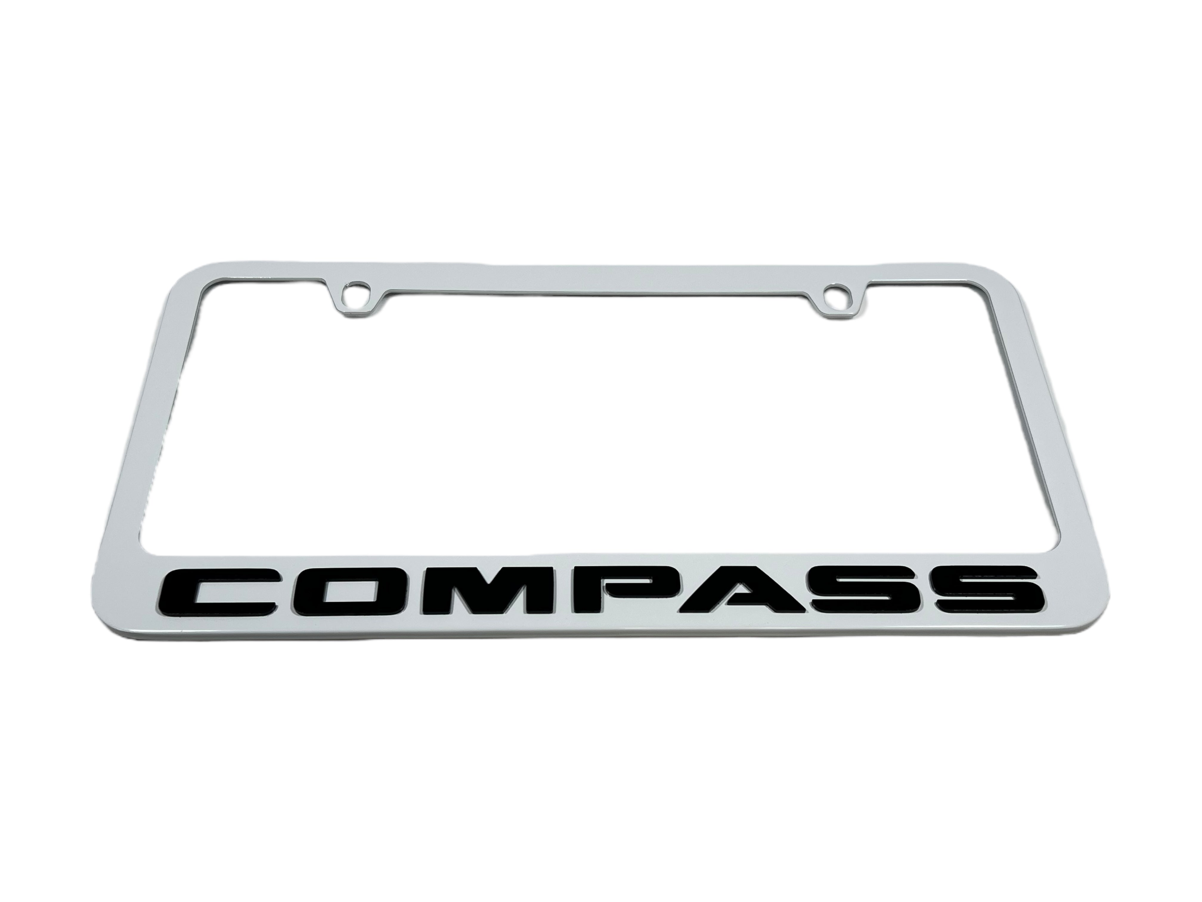 Jeep Compass White License Plate Frame
