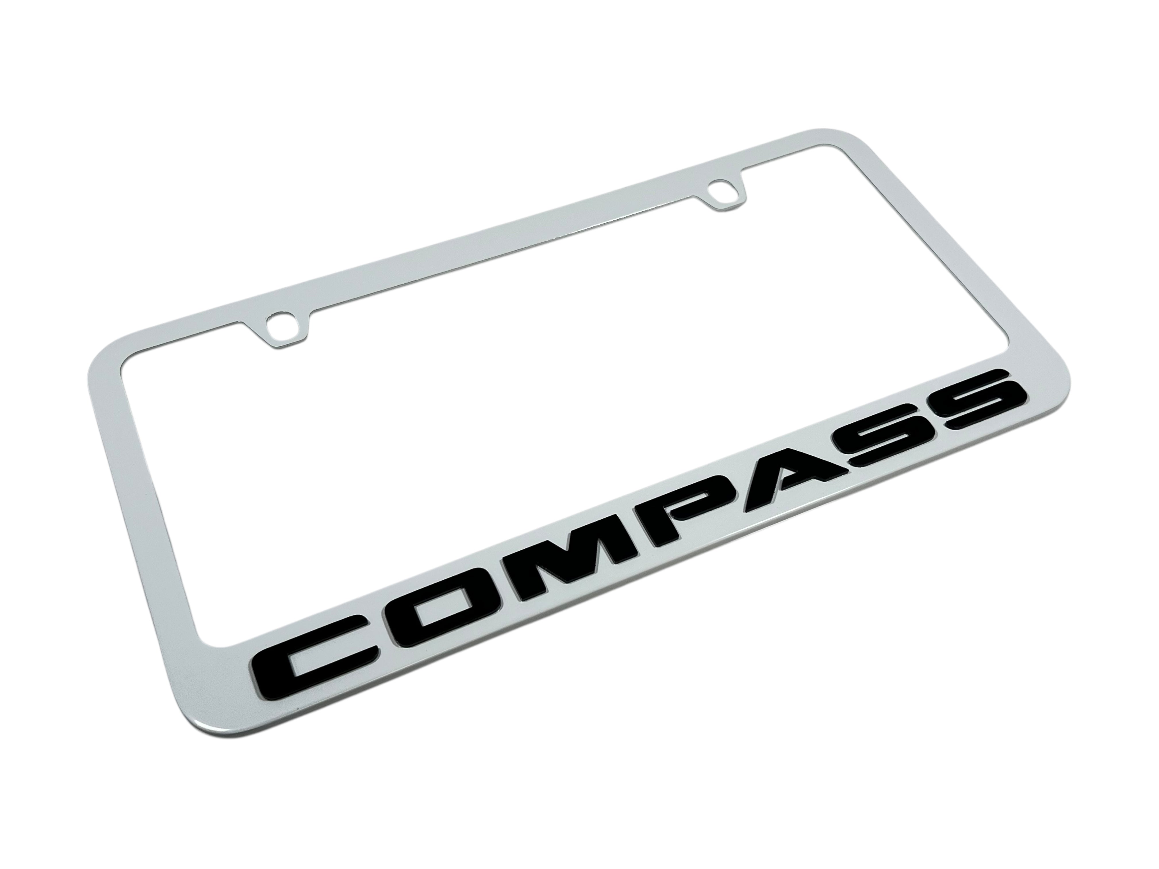 Jeep Compass White License Plate Frame
