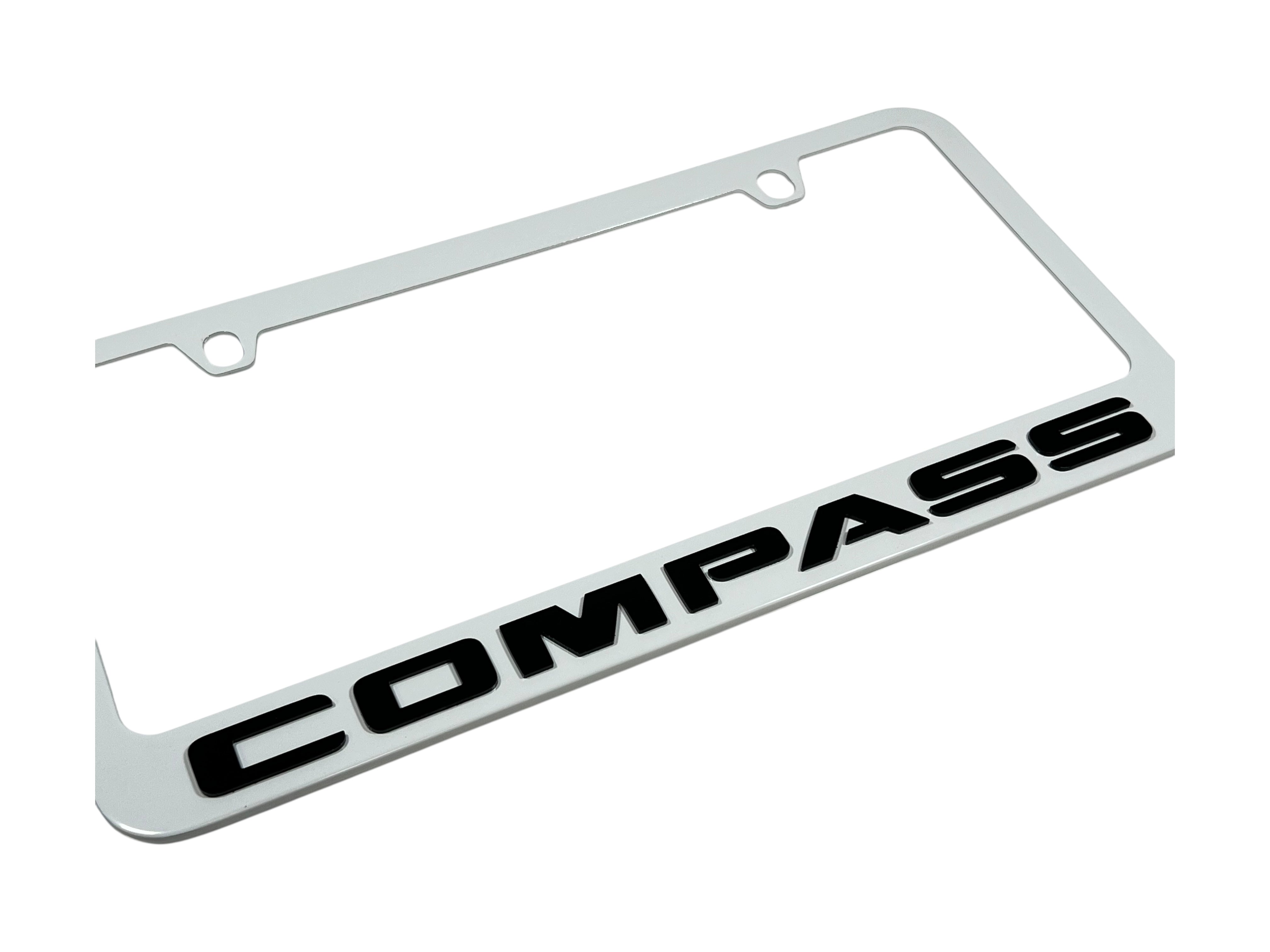 Jeep Compass White License Plate Frame