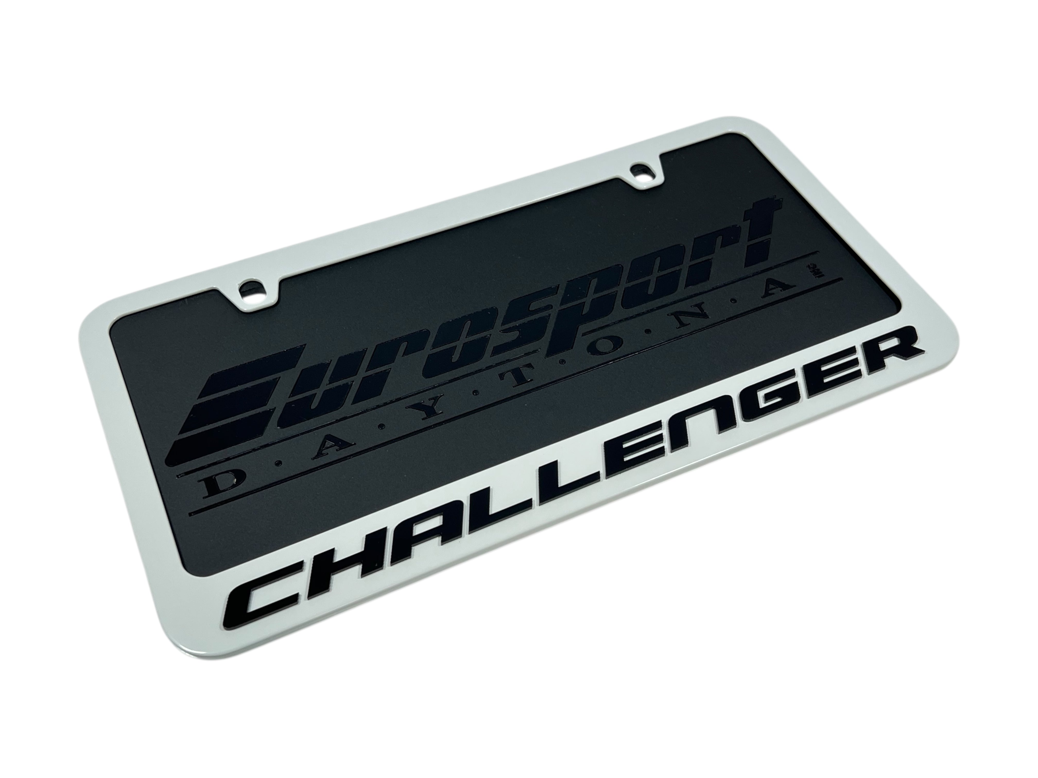 Dodge Challenger White License Plate Frame