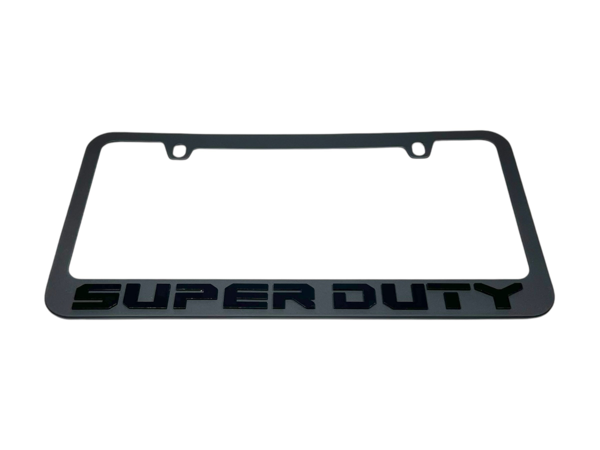 a black license plate with the word super duty on it