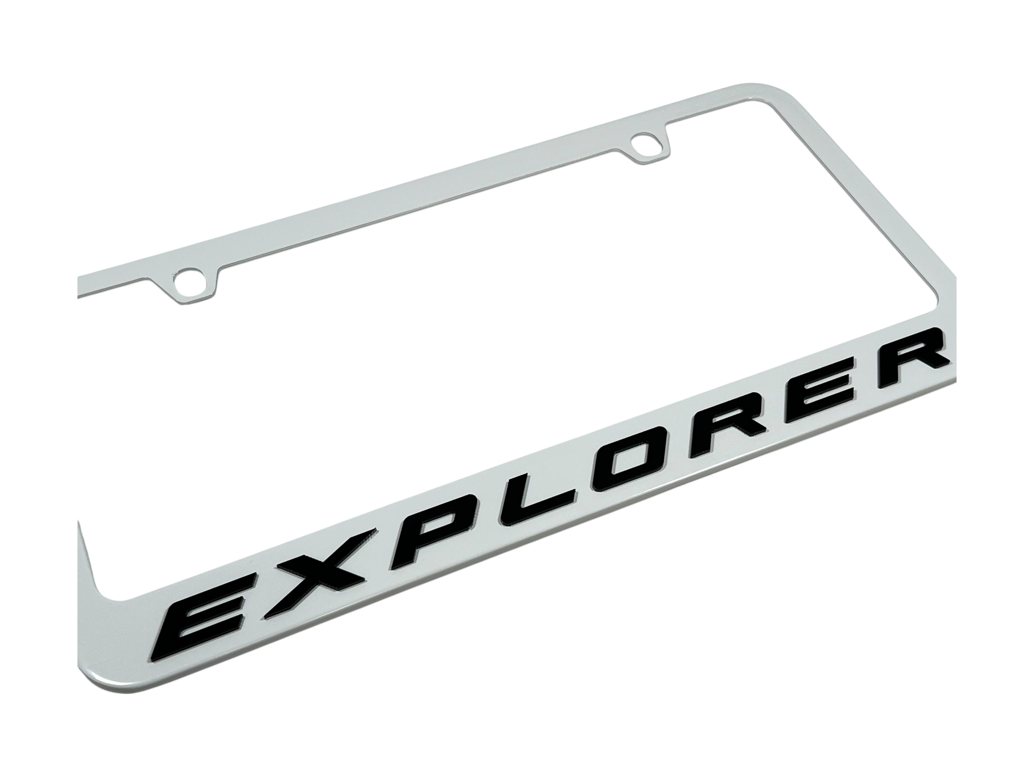Ford Explorer White License Plate Frame