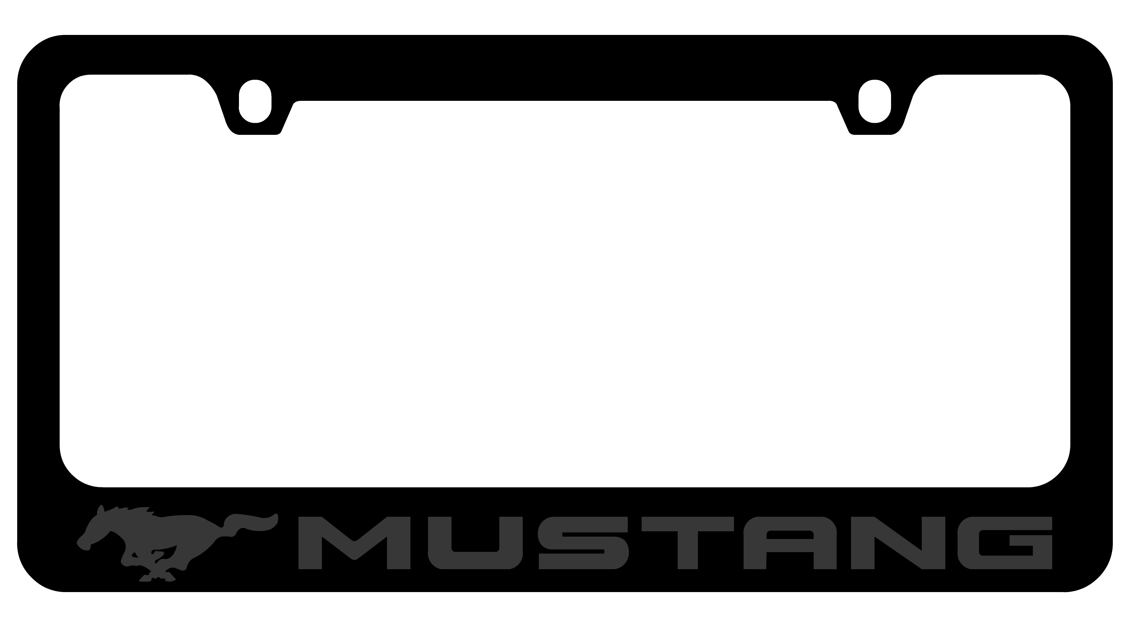 Ford Mustang Horse Black License Plate Frame