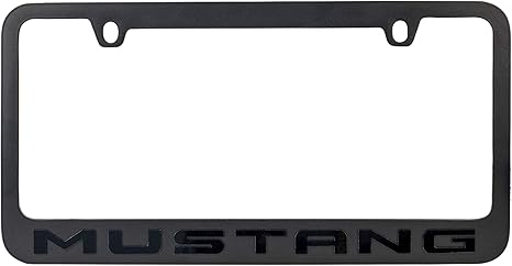 a license plate frame with the word mustang on it