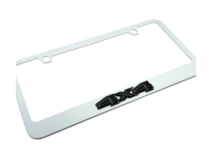 Ford 4X4 Blacked Out White License Plate Frame