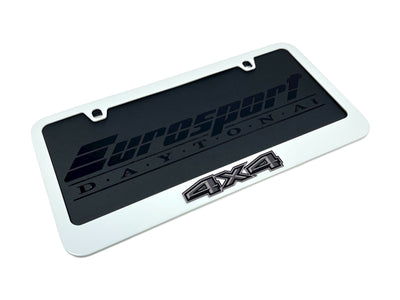 Ford 4X4 Blacked Out White License Plate Frame