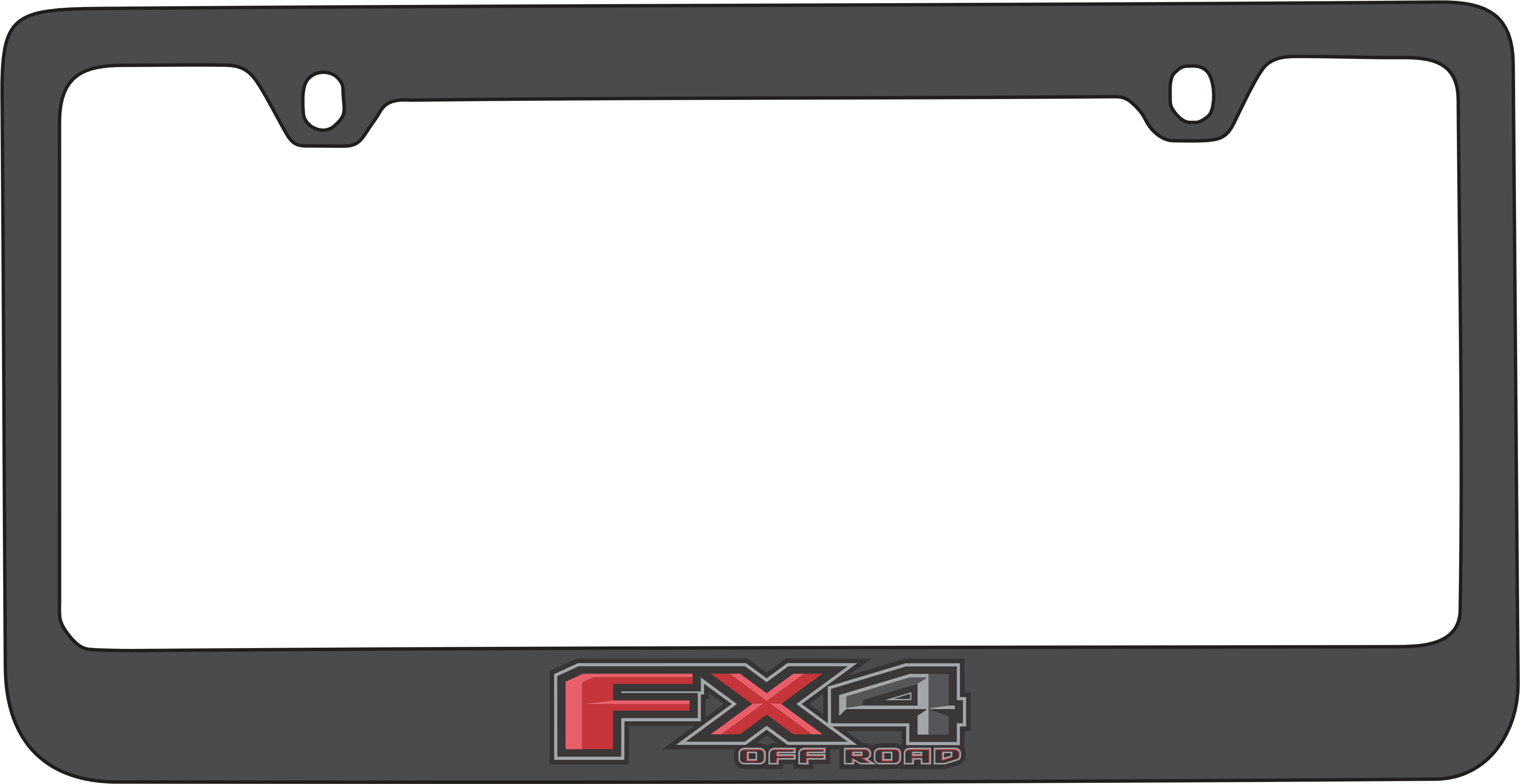 Ford FX4 Black License Plate Frame