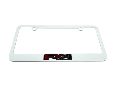Ford FX4 White License Plate Frame
