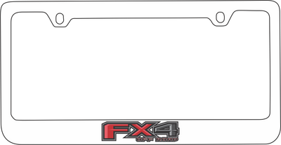 Ford FX4 White License Plate Frame
