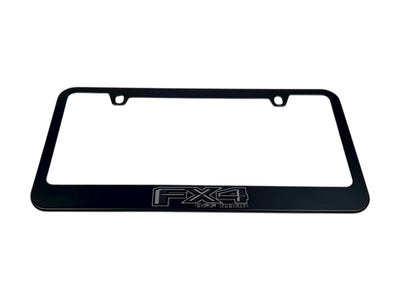 Ford FX4 Monochromatic Black License Plate Frame