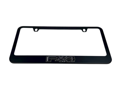 Ford FX4 Monochromatic Black License Plate Frame
