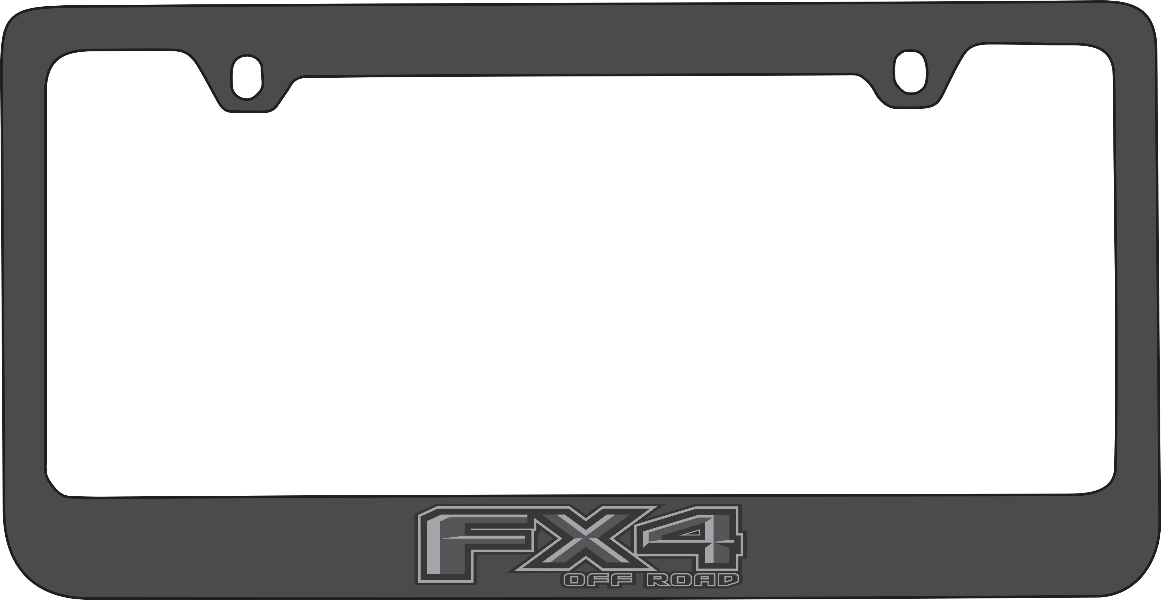 Ford FX4 Monochromatic Black License Plate Frame