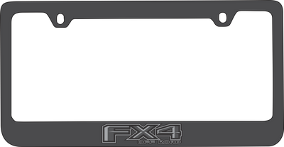 Ford FX4 Monochromatic Black License Plate Frame