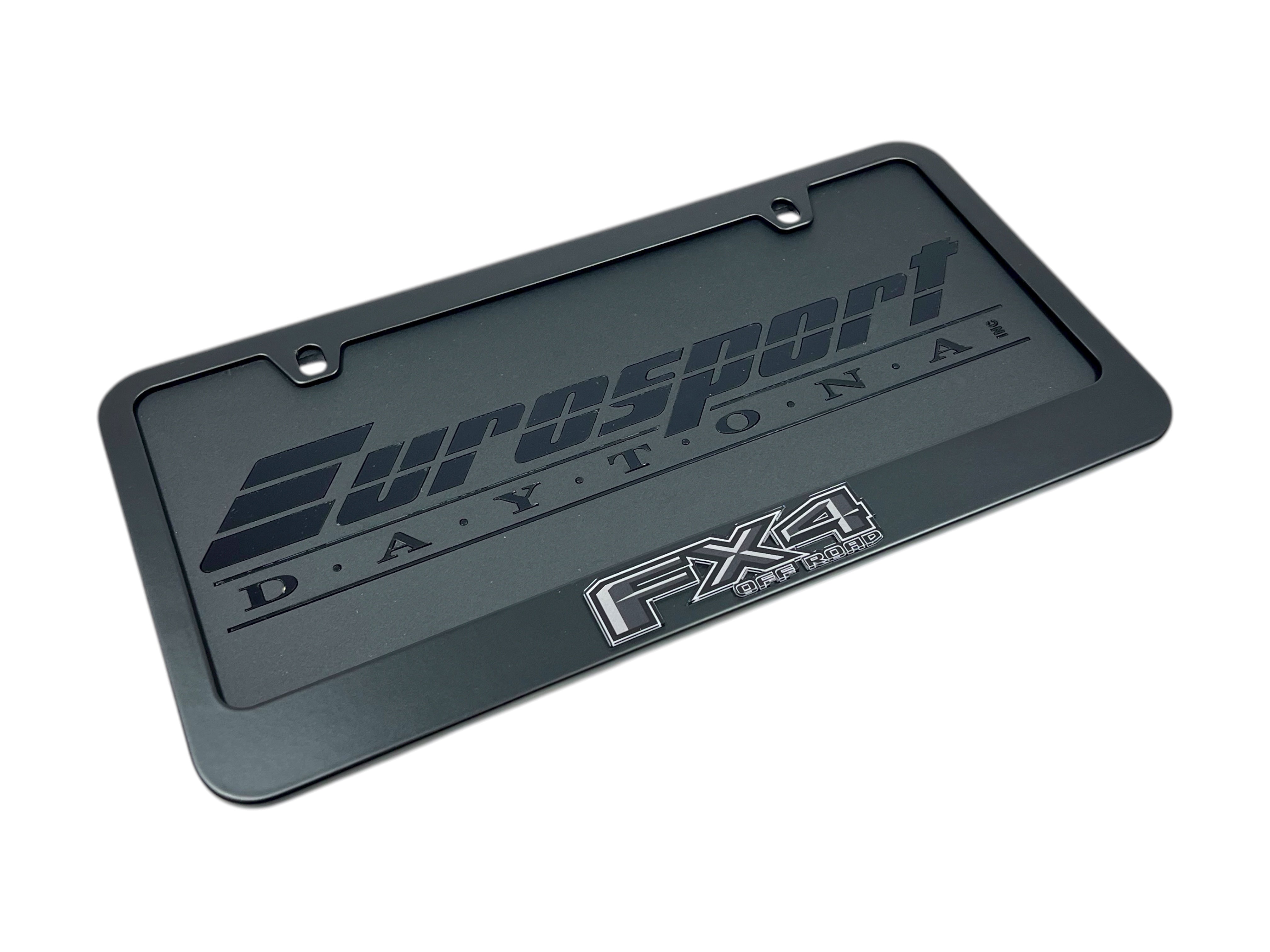 Ford FX4 Monochromatic Black License Plate Frame
