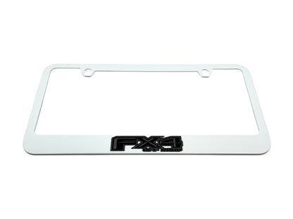 Ford FX4 Monochromatic White License Plate Frame
