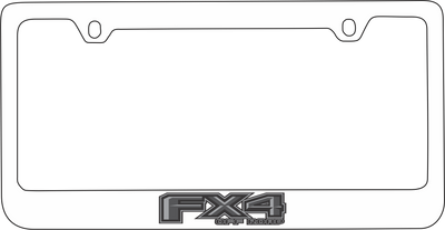 Ford FX4 Monochromatic White License Plate Frame