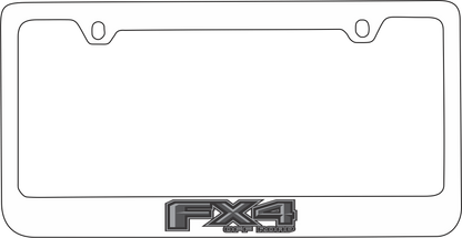 Ford FX4 Monochromatic White License Plate Frame