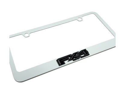Ford FX4 Monochromatic White License Plate Frame