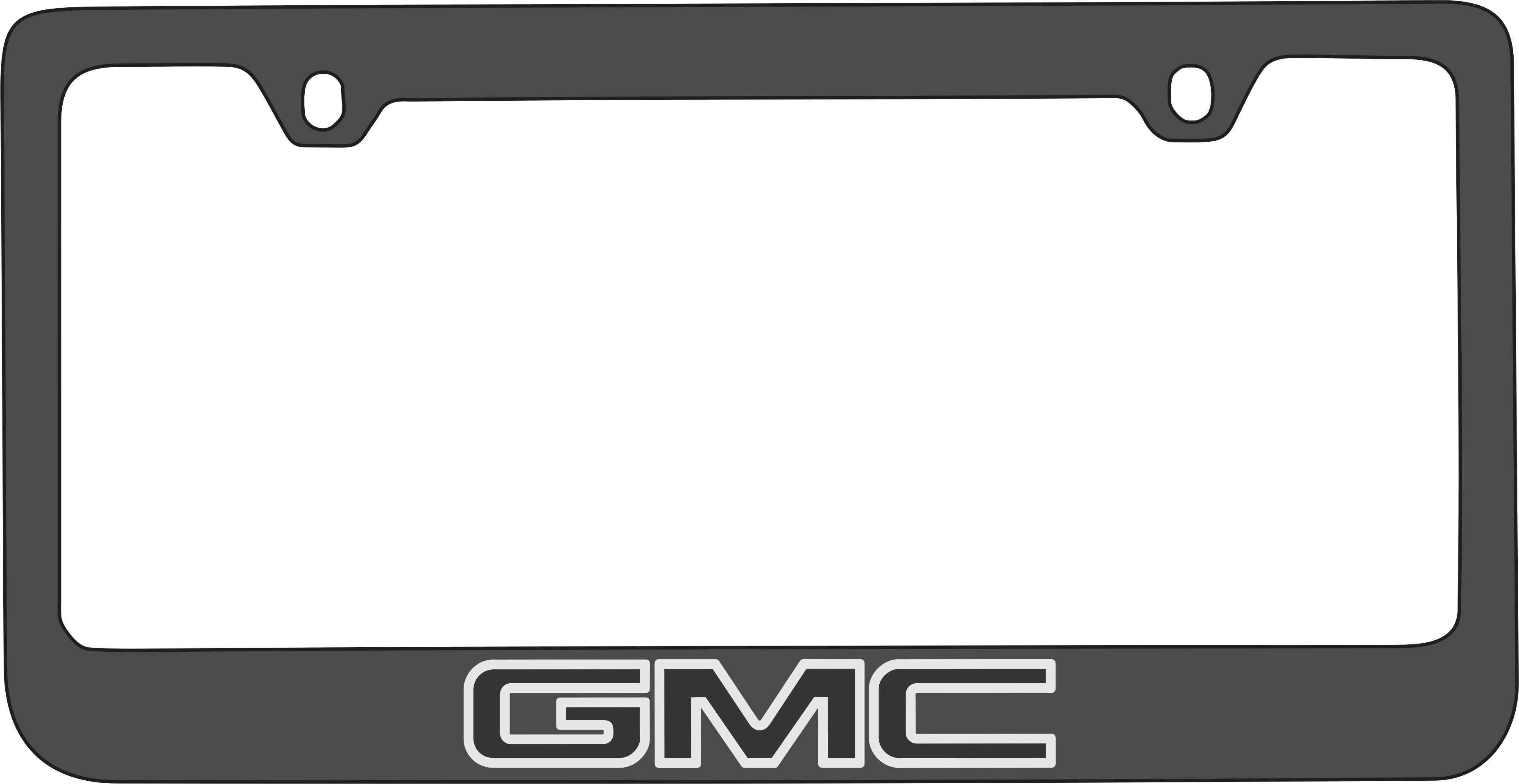 GMC Black License Plate Frame