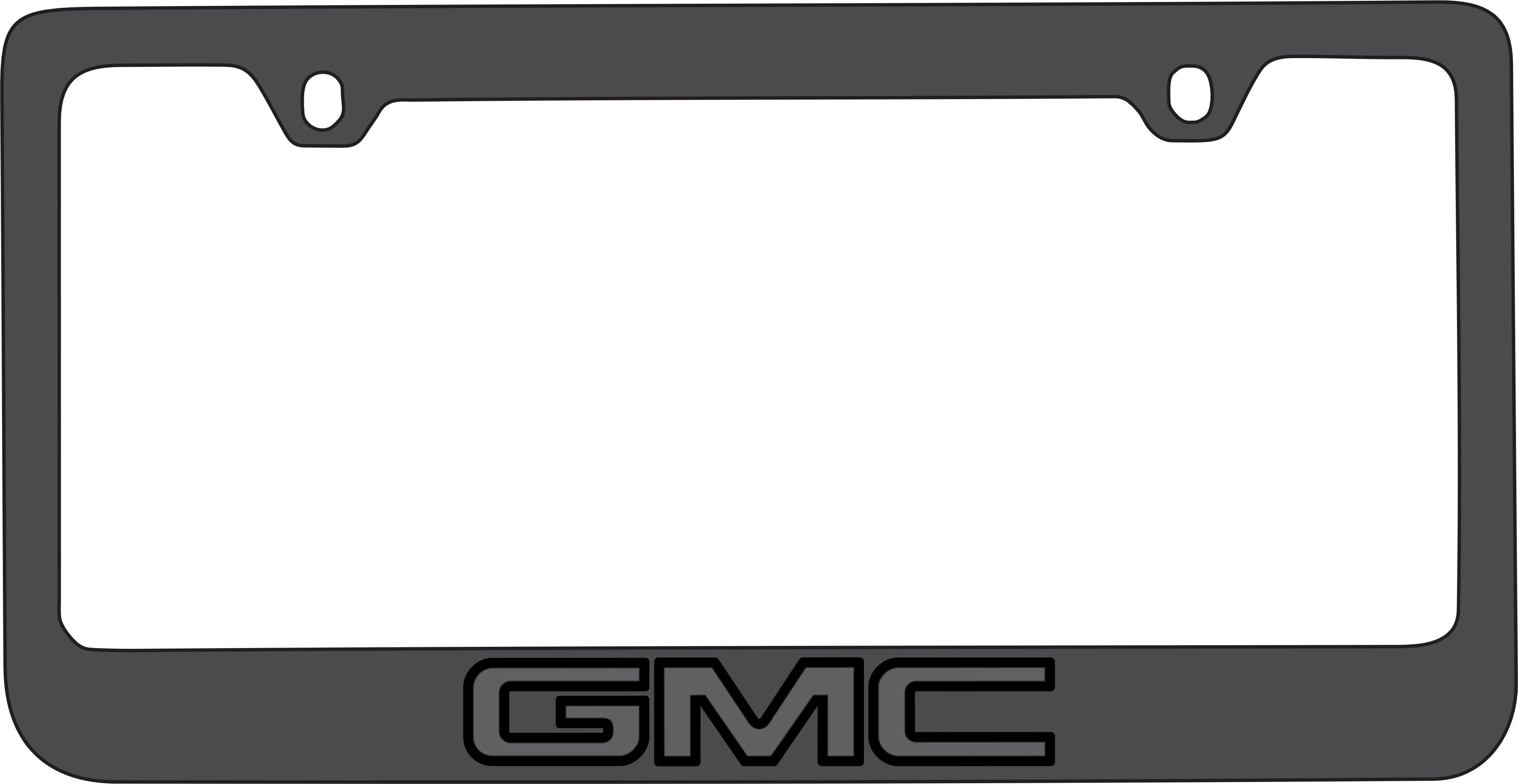 GMC Black License Plate Frame