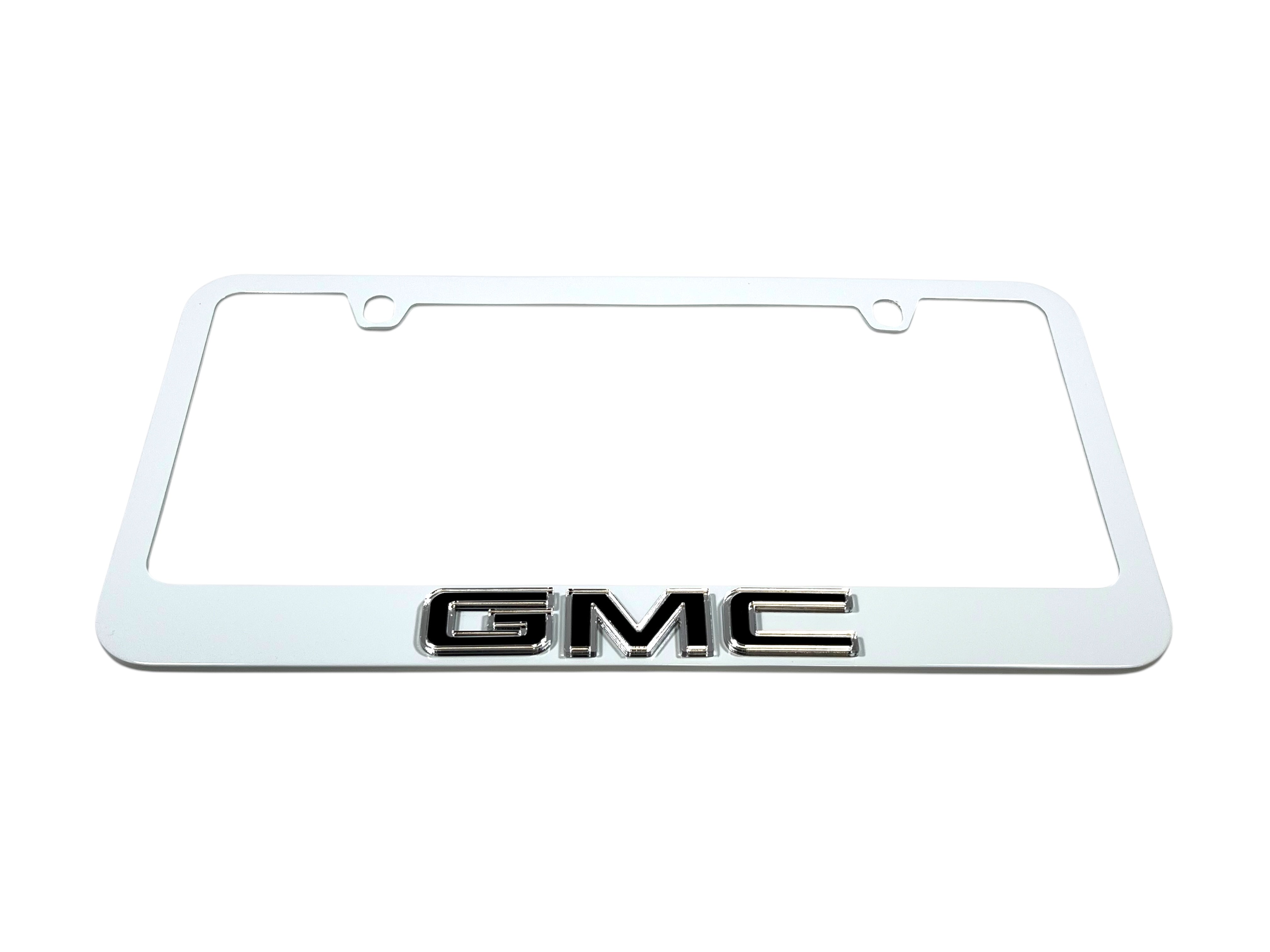 GMC White License Plate Frame